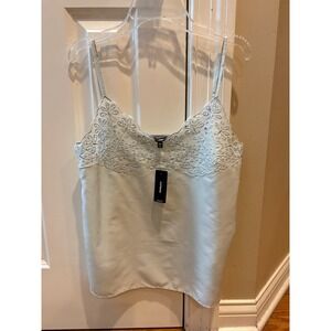 New Express Women's XS mint green Embroidered Cami Tank Top Sleeveless
